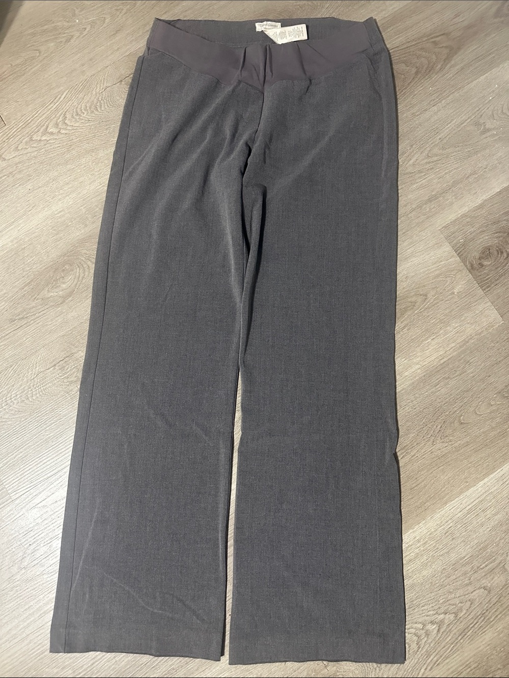 Three Seasons Maternity Straight-Leg Dress Pants - Charcoal Gray